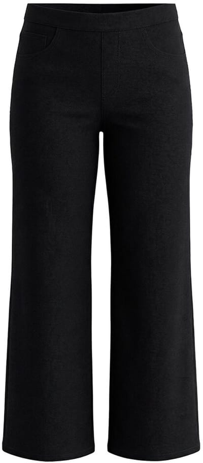 Ulla Popken - Dames - Bengaline broek Mary smalle pijpen elastische band stretch - Zwart - Maat 42