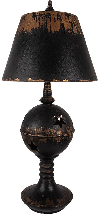 Clayre & Eef Tafellamp Ø 35x78 cm Zwart Metaal