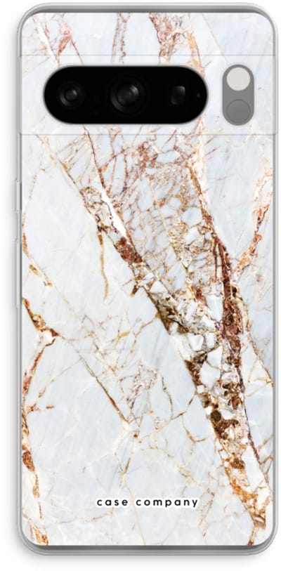 Case Company® - Hoesje geschikt voor Google Pixel 8 Pro hoesje - Goud marmer - Soft Cover Telefoonhoesje - Bescherming aan alle Kanten en Schermrand