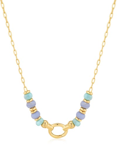 Ania Haie AH N055-02G Pop Charms Dames Ketting - Collier - Sieraad - Schakelketting - Zilver - Goudkleurig - 925 Zilver - Anker - 6 mm breed - 48 cm lang