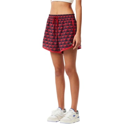 Lacoste Dames Motief Shorts (Bordeaux)