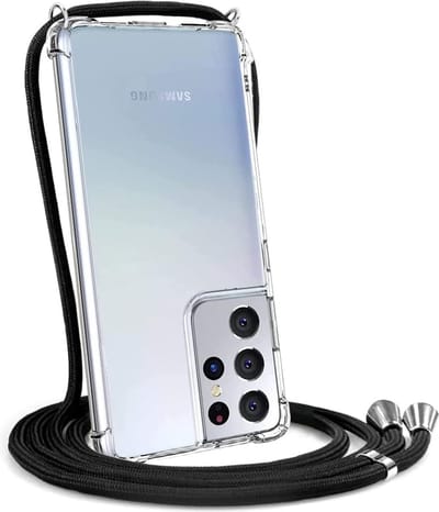 Hoesje Geschikt Voor Samsung Galaxy S22 Ultra Hoesje transparant met Koord - Hoesje Geschikt Voor Samsung Galaxy S22 ultra hoesje draagkoord - Goedkoop - Necklace - Neckstrap - Telefoon koord - Telefoonhoesje met koord