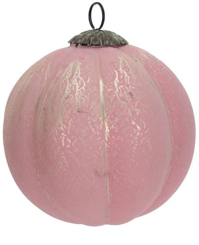 12x Glas bal hangend antiek roze Ø13cm