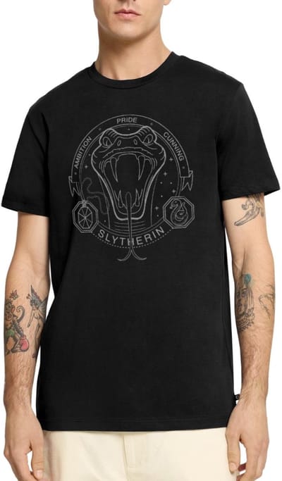 Harry Potter Zwadderich Lineart Premium T Shirt Heren
