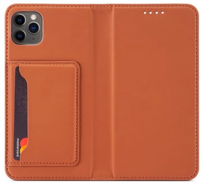 geschikt voor iPhone 12 Pro Max Wallet Hoesje met Magneetsluiting - Telefoonhoesje met vakjes voor pasjes - Ingebouwde Standaard - Magnetic Fashion Wallet Case geschikt voor iPhone 12 Pro Max Bruin
