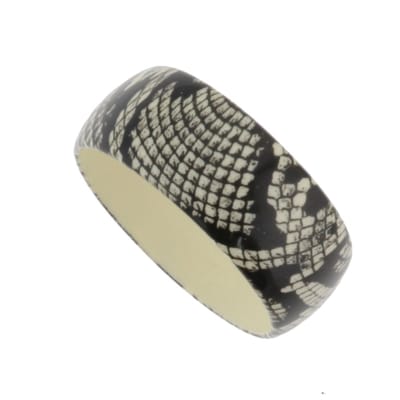 Behave - Armband - Bangle met slangenprint - Zwart wit - Urban stijl