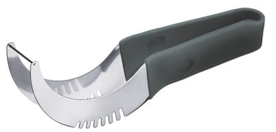Westmark Meloensnijder en serveertang, haakvormig snijmes, lemmetlengte: 11 cm, roestvrij staal/kunststof, Hook, zwart/zilver, 51582260