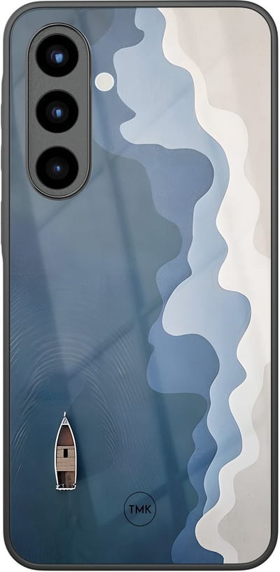 Hoesje geschikt voor Samsung Galaxy A56 - Wave after wave - Multi - TPU luxe case (glossy toplaag) - Landschap - Hardcase backcover zwart