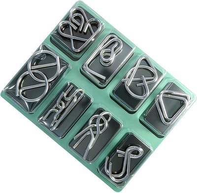 Metalen Puzzels - Hersenkrakers - Mentale Uitdaging - Duurzaam Ontwerp - 14 x 18 cm - Metaal