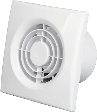 Krachtige en Stille Afzuigventilator 100mm met Terugslagklep voor Badkamer en Keuken