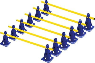 Set van 6 Kegelhorden voor Training, 22,5 cm Hoog, Blauw | Trainingsmateriaal