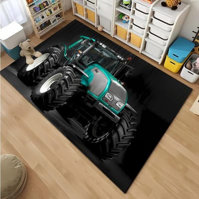 Tapis à motif Série Tracteur de Voiture, Articles Ménagers pour Salon et Chambre, Tapis de Canapé Paillasson de Sol Antidérapant pour Chambre d'Enfant Cadeau 50x80cm (20x31in)