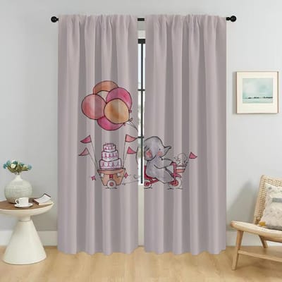 Verduisteringsgordijnen voor Woonkamer Olifant Cartoon Home Interieur Gordijnen 2 Stuks Tule voor Slaapkamer Halloween Decoratie Shades W50xH70cmx2pcs-CL