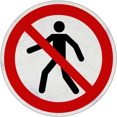 Voetgangers verboden verbodsbord - P004 | Sign Again materiaal | 10 cm