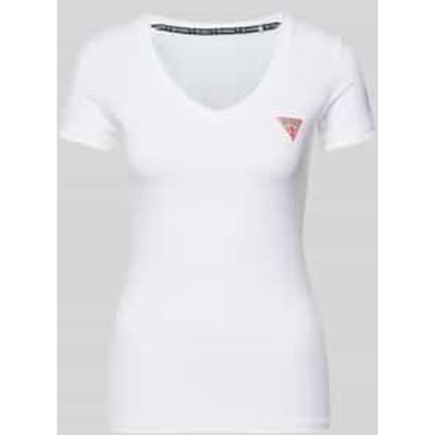 Dames-T-shirt met v-hals Guess Mini Triangle