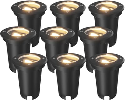 Ledvion Set van 9 LED Grondspot Buiten IP67 10W 230V GU10 dimbaar rond