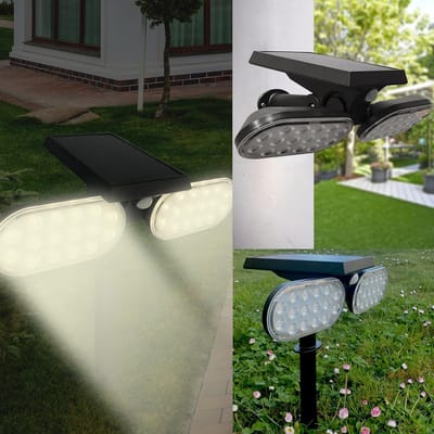 Set van 3 Solar Buitenlampen met Bewegingsmelder - 2 Verlichtingsmodi - IP65 Waterdicht - Voor Tuin, Pad en Terras