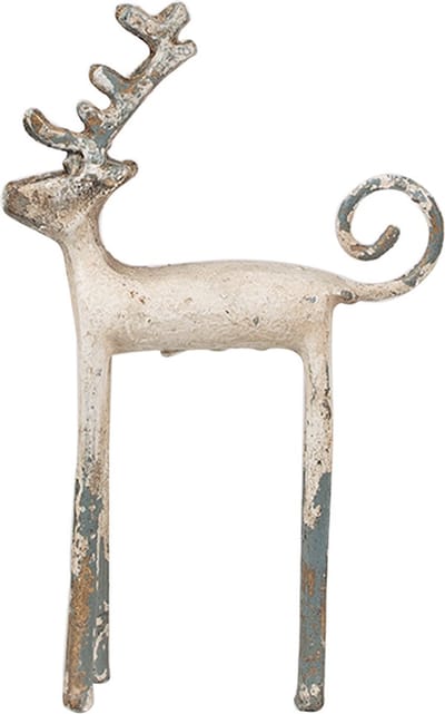 Clayre & Eef Decoratie Beeld Hert 16x5x25 cm Beige Metaal