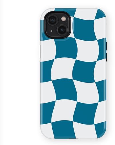 Checkered Warp Hoesje geschikt voor iPhone 14 Plus | Geschikt Voor Mag | Uniek Design Hoesje | Beschermhoes geschikt voor iPhone 14 Plus Frozen Motion