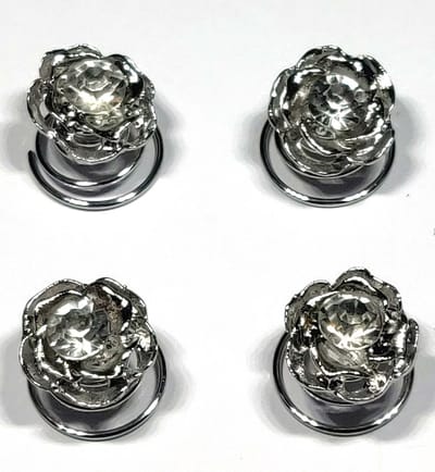 Rojafit Glitterspiraal speldjes - Zirkonia - Voordeelset 4 Stuks!! - Roos