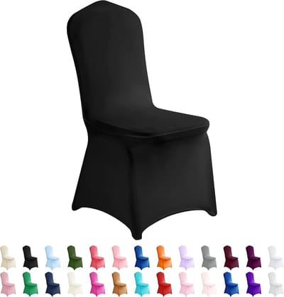 Spandex Stoelhoezen - Beschermhoezen Stoelen - Feestdecoratie - Hoge Kwaliteit Stof - 50 stuks - Zwart