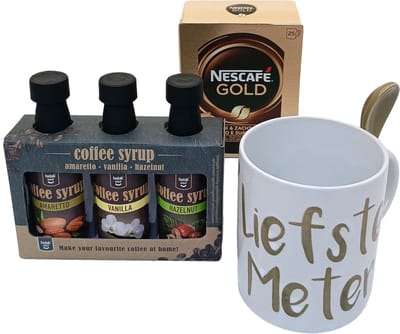Funlab Nescafe koffie pakket - Meter Cadeau met koffiesiroop en mok