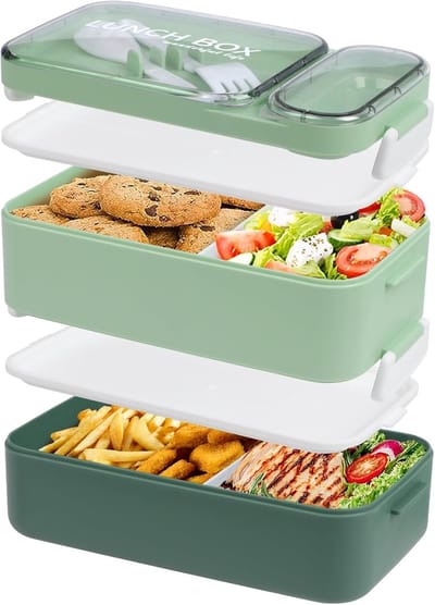 lunchboxen - lunchbox volwassenen - lunchbox kinderen - 21x11.5x12 cm - lunchbox met vakjes - grote doos met 2 lagen - roze - 1600ml - geschikt voor werk, school - groente