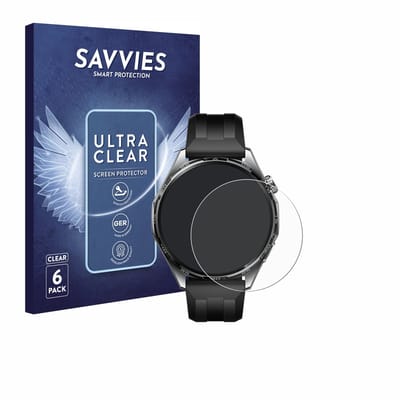 Savvies - Screenprotector voor Huawei Watch GT 6 (46 mm) - Folie Beschermfolie transparant 6 Stuks