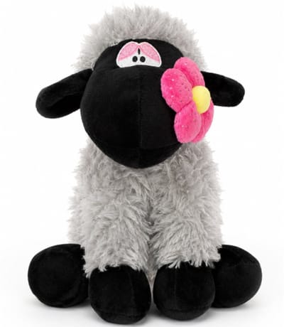 Topknuffels® Schaap met Bloem Grijs Pluche Knuffel 30 cm - Speelgoed Knuffels voor Kinderen Jongens Meisjes - Sheep Plush Toy - Boerderij Shaun Dierenknuffels Cadeau