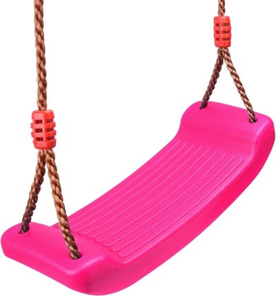 Verstelbare schommelbank voor kinderen, binnen en buiten gebruik, veilig en antislip, roze kunststof