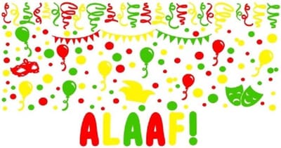 Mint11 - Herbruikbare raamsticker carnaval - Rood, geel en groen - raamdecoratie - carnavalsdecoratie - aankleding raam - decoratie carnaval -