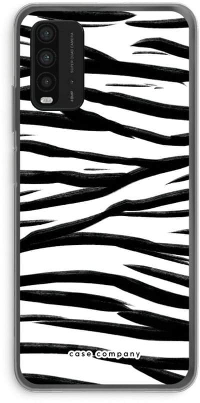 Case Company® - Hoesje geschikt voor Xiaomi Redmi 9T hoesje - Zebra pattern - Soft Cover Telefoonhoesje - Bescherming aan alle Kanten en Schermrand
