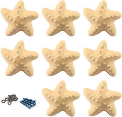 Sterrenvormige Keramische Deurklinken voor Kinderkamer - Ladehandgrepen voor Meubels met Schroeven en Shims
