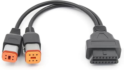 Motor Scanner Adapter - Diagnose Kabel - Motor Diagnose - 2-in-1 Ontwerp - 20 cm Lengte - Zwart