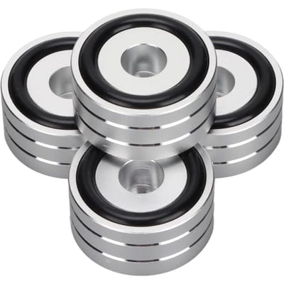 4 pièces SP4010 Support de Pieds à Pointes d'Isolation pour Enceintes 40x20mm 1.57x0.78in Pointes d'Enceintes pour DAC Amplificateur Enregistreur argenté