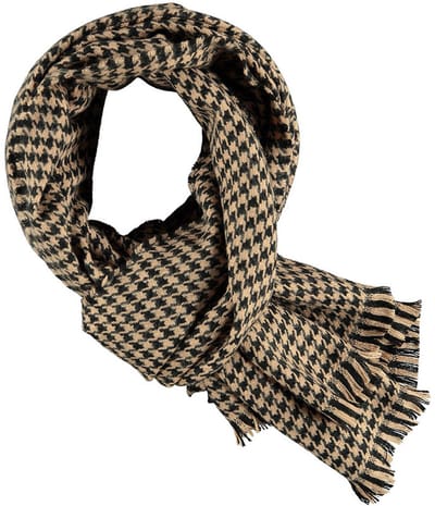 Sarlini - Winter Sjaal Camel Unisex met Pied de Poule Print