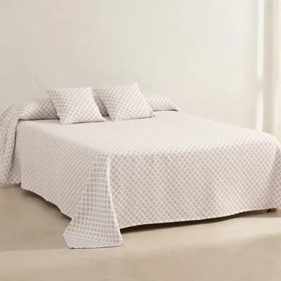 GAMUSI Cruz Sprei - Lichte katoenen bedsprei met kruispatroon voor het tussenseizoen - 180 x 270 cm Roos