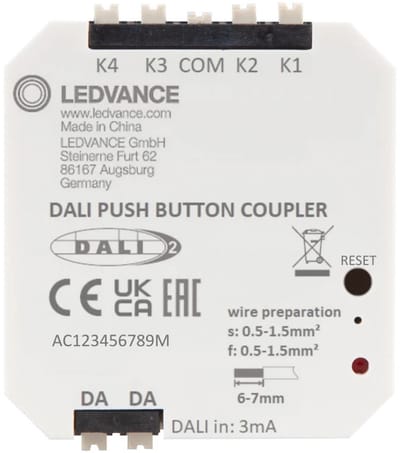 Ledvance Lichtregelsysteemcomponent | pushbutton coupler dali-2 coupler dali-2