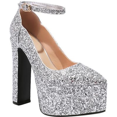 Glanzend Goud Zilver Dames 15cm Hoge Hak Schoenen Lente Herfst Nieuw Sexy Waterdicht Platform Banket Feest Damesschoenen Maat 32 -43 36 gray