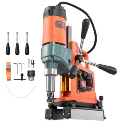 VEVOR Magnetische Boormachine 1400W 50mm Boordiameter 0-850 RPM Verstelbaar, Omkeerbare Richting, Magnetische Boor voor Metalen Oppervlakken, Elektrische Kernboor voor Industriële Doe-Het-Zelf