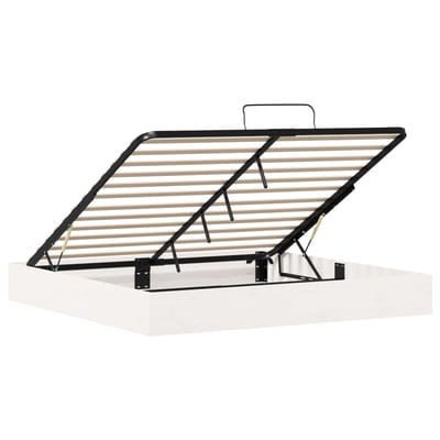 vidaXL - Ottoman - bedframe - met - opbergruimte - Wit - 180 - x - 200 - cm