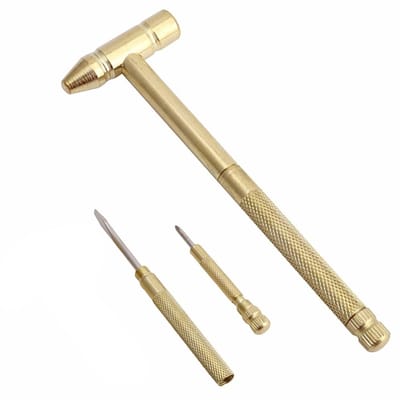 Dailygoods- Micro Hamer Multifunctioneel - Mini Koperen Hamer - Schroevendraaierset - Antislip Handvat - Ideaal voor Sieraden en Horloge Reparatie - Compact en Lichtgewicht