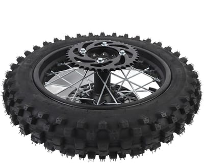 Dailygoods- Achterwielrand 12 Inch - 15 mm Asontwerp - Bandencomponent 80/100-12 - Off-road Fiets - Hoge Prestaties - Duurzame Kwaliteit - Dirtbikewiel
