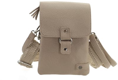Taupe telefoon- en schoudertasje Keith- Moederdag- Dames tas- Trendy- Kerst- Sint- Festival tas