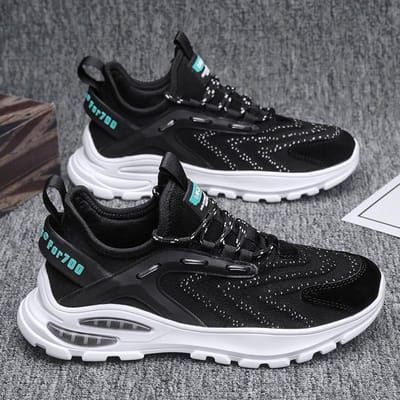 Heren Vliegend Geweven Mesh Sportschoenen Heren Nieuwe Veterschoenen Low-top Zachte Zool Luchtkussen Trendy Schoenen 44