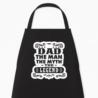 Keukenschort "Dad, The Man, The Myth, The Legend" | Vaderdag Cadeau | Cadeau voor Hem | Zwart