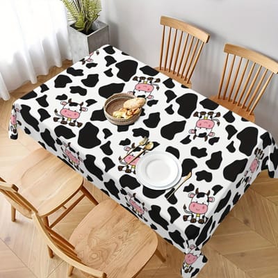 Boerderij Koe Dierenthema Rechthoekig Tafelkleed voor Tafeldecoratie Wasbaar Boerderij Keuken Eettafelkleed Feestdecoratie 100x160cm
