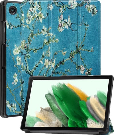 Hoes - Geschikt voor Samsung Galaxy Tab A8 - Dun & Stevig - Trifold Bookcase - Hard Cover - Hardcover Book Case - Tablet Hoesje - Bloesem