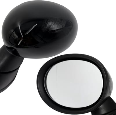 BILMAX Linker Buitenspiegel Vervanging voor Mini Cooper F55 / F56 / F57 2014–2020 | Countryman F60 2017–2020, Elektrisch Verstelbaar, Verwarmd, Elektrisch Inklapbaar, Piano Black, 3-Pins (Bestuurderszijde)