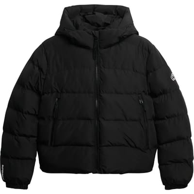 Superdry Hooded Sports Puffer Casual Winterjas Dames Zwart XL/42